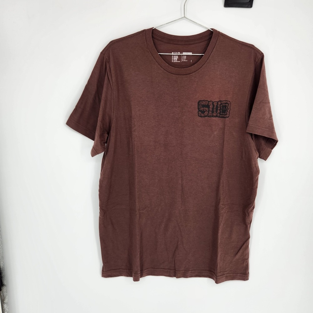 5.11 Tactical Men's Large Brown Campout Off Road Short Sleeve Tee NWT